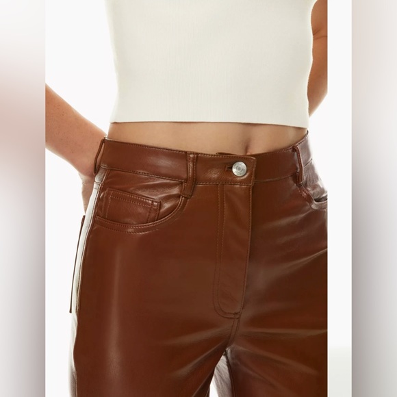 NWT Aritzia Melina High Waisted Leather Pants - Picture 7 of 8